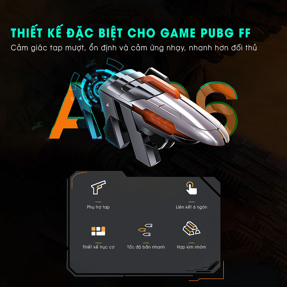 Tay cầm chơi game điện thoại MEMO AK06 gaming nút bắn cơ hỗ trợ chơi game 6 ngón ff pubg freefire cod fps - Chính hãng