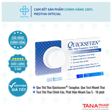 Que Thử Thai Quickseven (TANAPHAR) - Test Thử Thai Phát Hiện Nhanh, Đơn Giản, Chính Xác (1 Que Thử)
