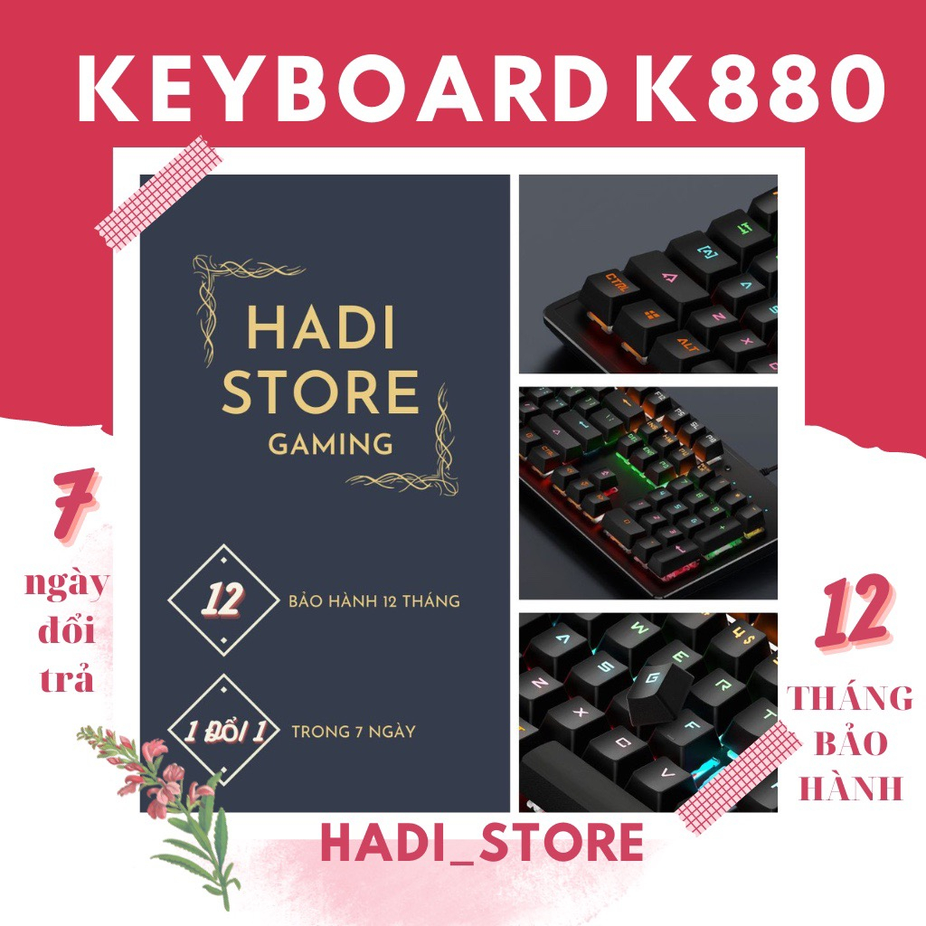 Bàn Phím Cơ Gaming K880 Blue Switch 104 Key RGB LED HADI_STORE GAMING ...