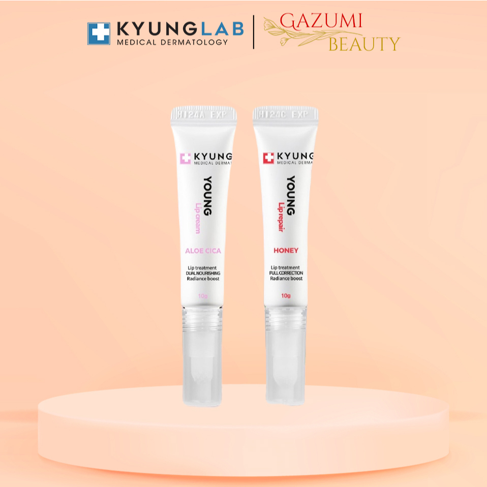 Son Dưỡng Và Son Treatment Kyunglab Cấp Ẩm Môi Căng Mịn Young Lip Cream & Repair Cho Môi Hư Tổn 10g - Gazumi Beauty