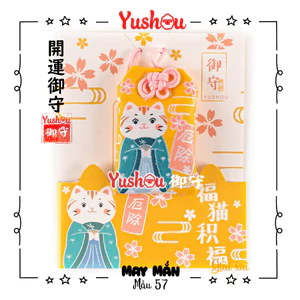 Túi Phước Yushou Mèo May Mắn - Ách Trừ - Kiểu Omamori Nhật, Có sẵn, Quà tặng ý nghĩa.