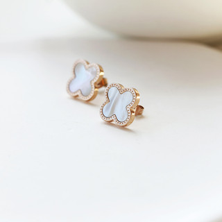 Khuyên tai nữ LAMY Lucky Four Leaves Earrings Rose Gold 3023