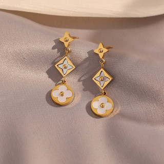 Khuyên tai nữ LAMY Four Leaves Earrings Rose Gold 3024