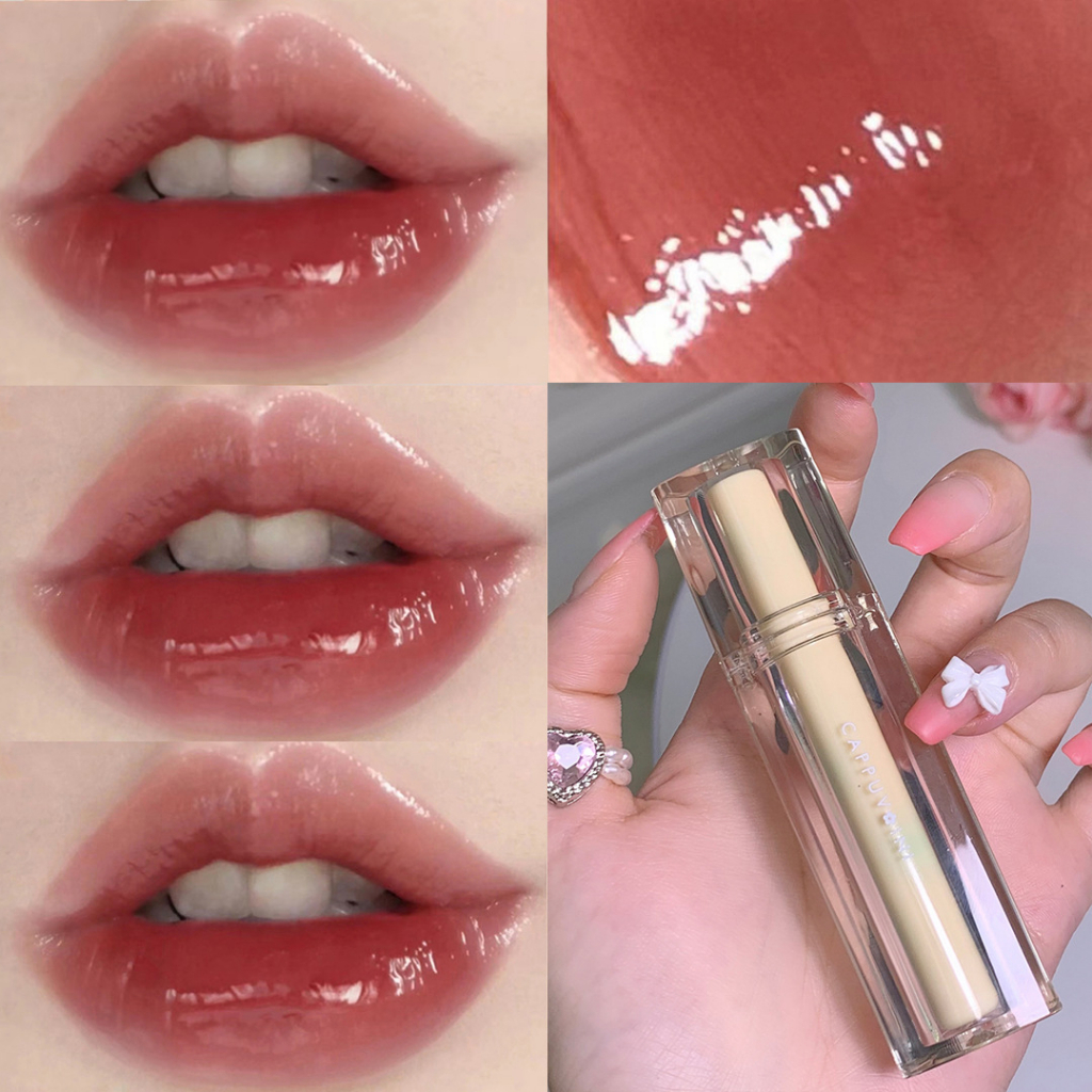 Son Bóng Lì Mềm Mịn CAPPUVINI Iced Tea Mirror Surface Lip Glace CP88