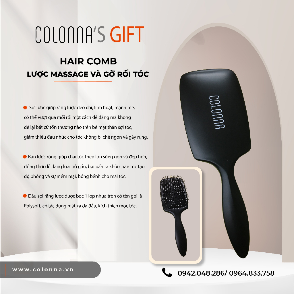 Lược massage và gỡ rối cao cấp COLONNA
