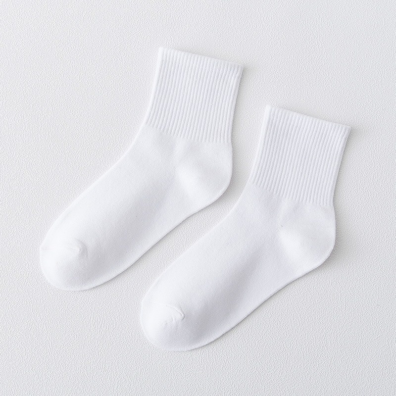 [ Mua 5 tặng 1] Combo 5 đôi vớ thể thao nam nữ trắng đen chất cotton 3B thoáng khí, mềm mịn