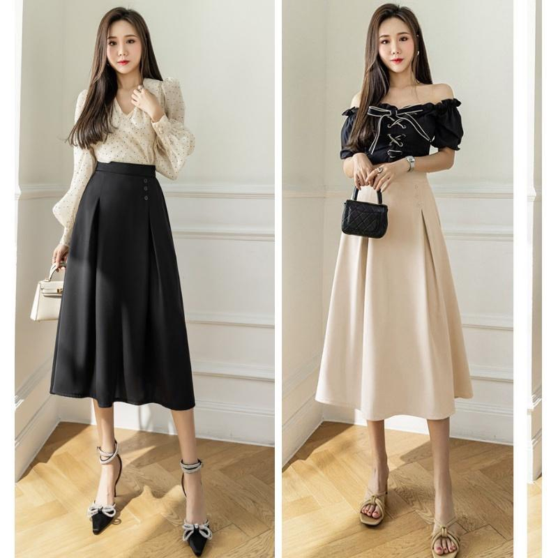 chân váy xòe, chân váy dáng dài chất tuyết mưa cao cấp M225