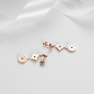 Khuyên tai nữ LAMY Four Leaves Earrings Rose Gold 3024