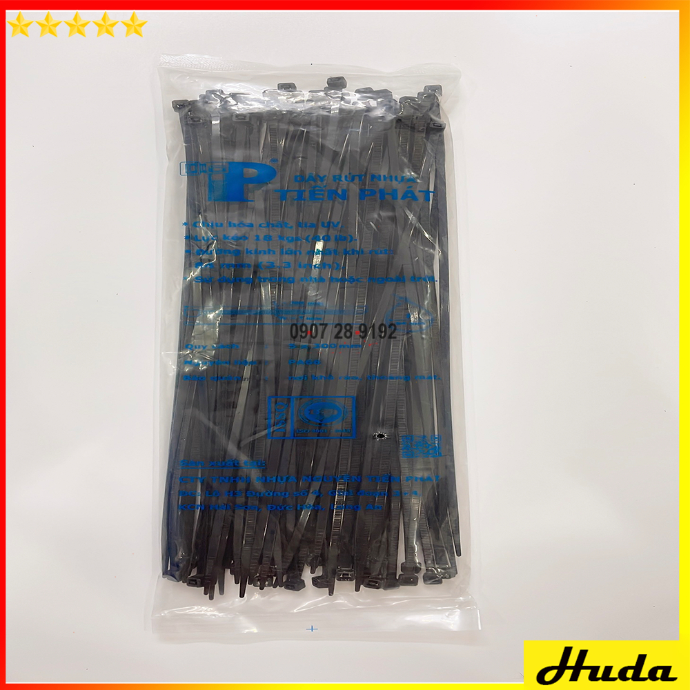 Dây rút nhựa Tiến Phát loại 30cm màu trắng - màu đen (khoảng 80 sợi ...
