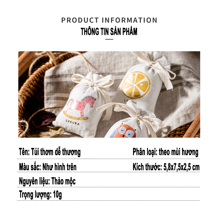 Túi thơm treo tủ quần áo, túi thơm treo xe ô tô giúp khử mùi hôi