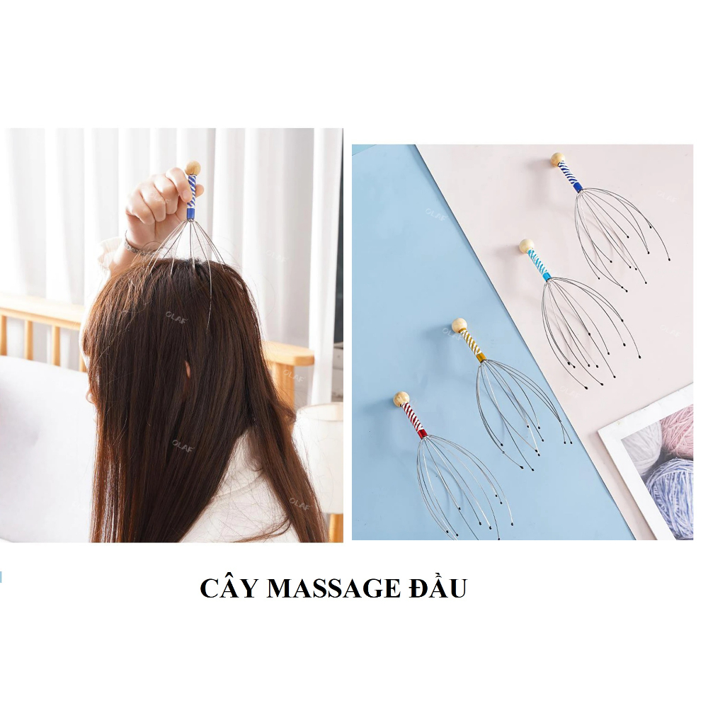 Cây Massage Đầu Thư Giãn, Ngủ Ngon Sâu Giấc, Tuần Hoàn Máu, Giảm Đau Đầu