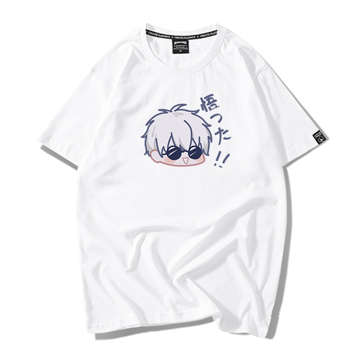 Áo Thun Nữ Tay Lỡ HappyFamily Form Rộng In Hình Gojo Satoru Đáng Yêu Cotton 100 Cao Cấp