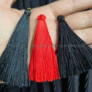 Chúm chỉ tua rua màu đỏ, đen loại dày đẹp làm trang sức, trang trí handmade QNshop