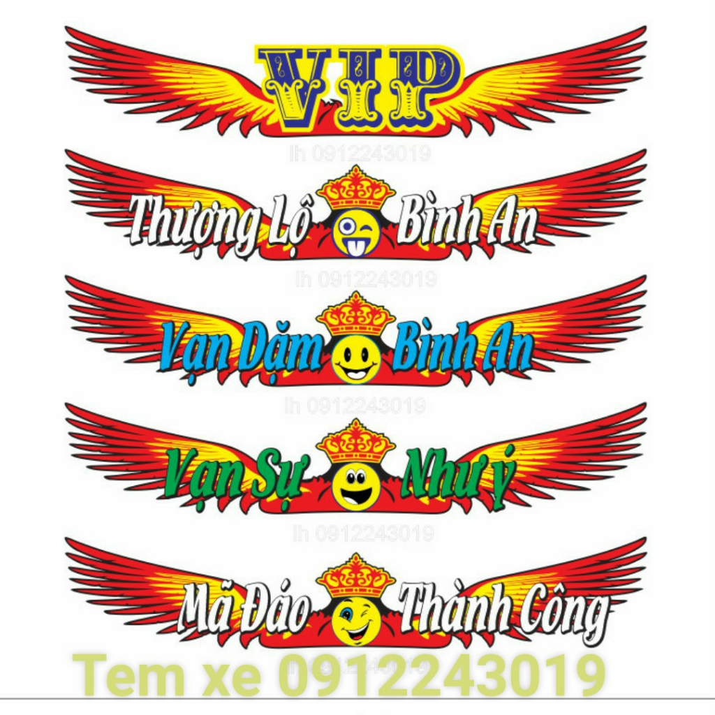 (Hot trend) Tem chữ vạn dặm bình an, tem chữ decal dán đầu xe ô tô, xe ...