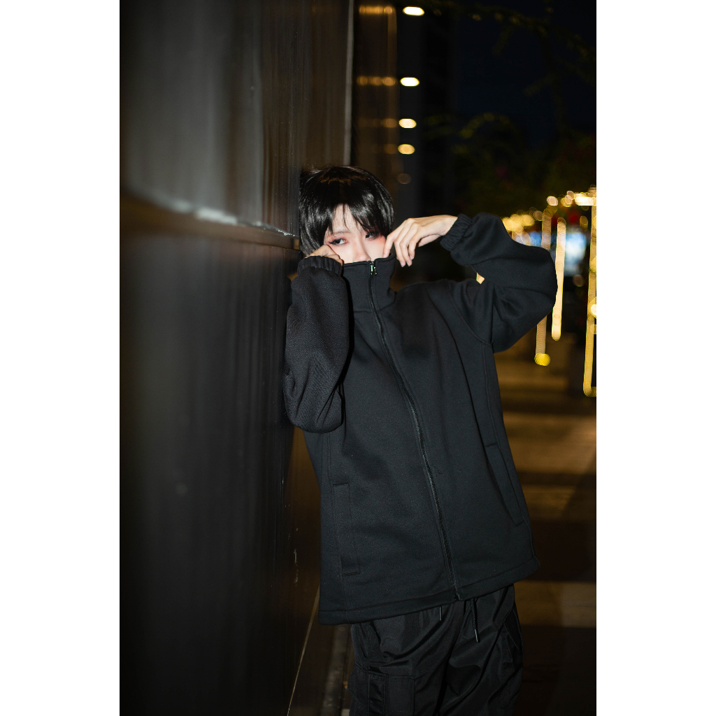 Áo Khoác Nam Nữ Unisex Form To Oversized Cổ Lọ Nỉ