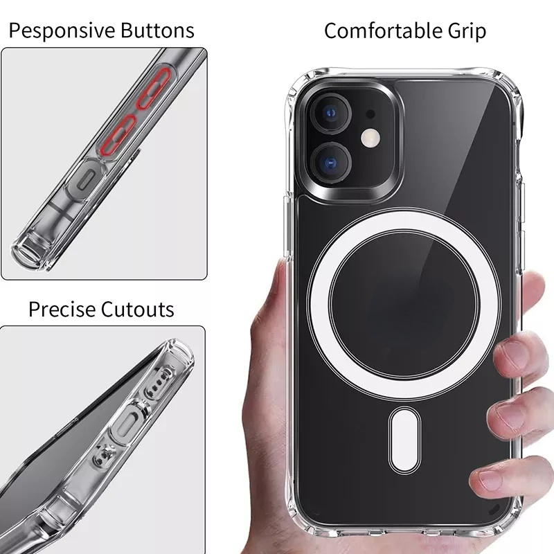 Ảnh Ốp lưng từ tính trong suốt iphone KOLEAD P12 chống sốc sạc không dây 14 13 12 11 x xs xsm 8 7 6 Pro Max plus Case 3