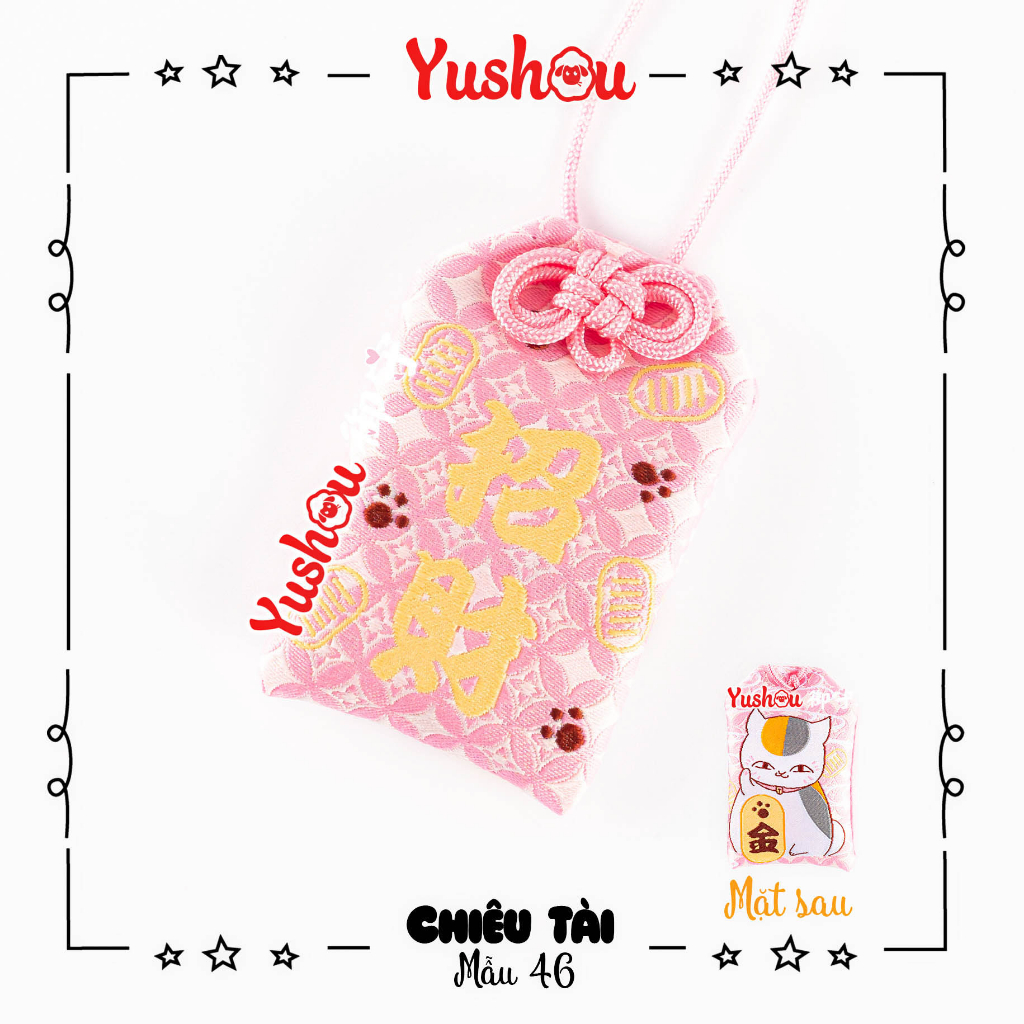 Túi Phước Yushou Tài Vận Nyanko Mẫu 46 - Kiểu Omamori Nhật, Có sẵn, Quà tặng ý nghĩa.