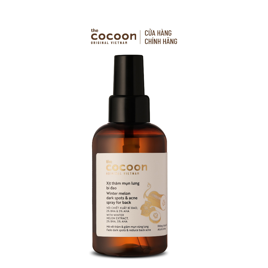 Xịt thâm mụn lưng bí đao Cocoon 140ml