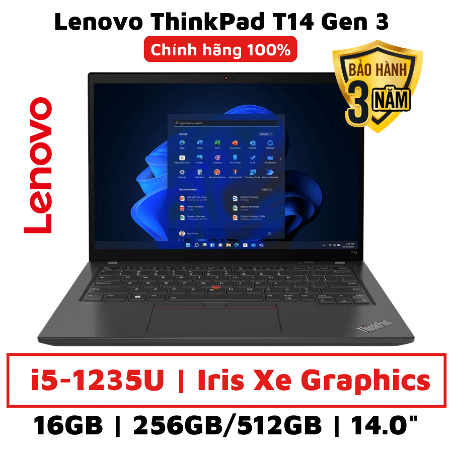 Lenovo ThinkPad T14 Gen 6 - 14 - AMD Ryzen AI 7 PRO - 350 - 32 GB RAM - 512 GB SSD - French - 21QJ00CTCA - Laptops
