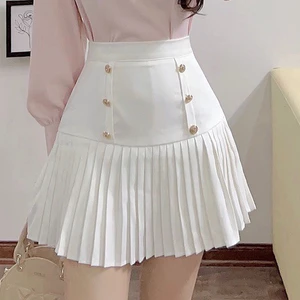 Chân váy 2 hàng cúc eo, xếp li tôn dáng, tiểu thư sang trọng CV1144 KYMIE