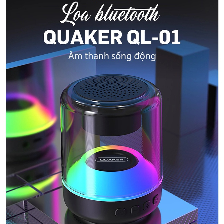 Loa bluetooth mini Quaker QL01 đèn led 7 màu âm thanh sống động thiết kế nhỏ gọn