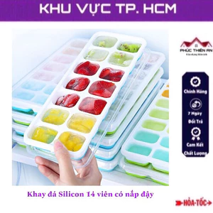 Khay đá Silicon 14 viên có nắp đậy - tiện dụng, siêu bền
