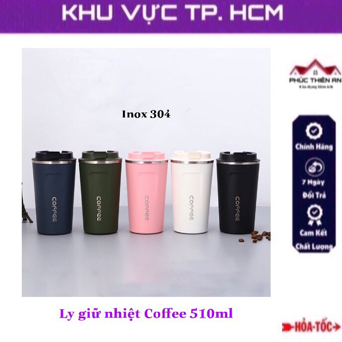 Ly giữ nhiệt Coffee 510ml, inox 304, có nắp đậy | Shopee Việt Nam