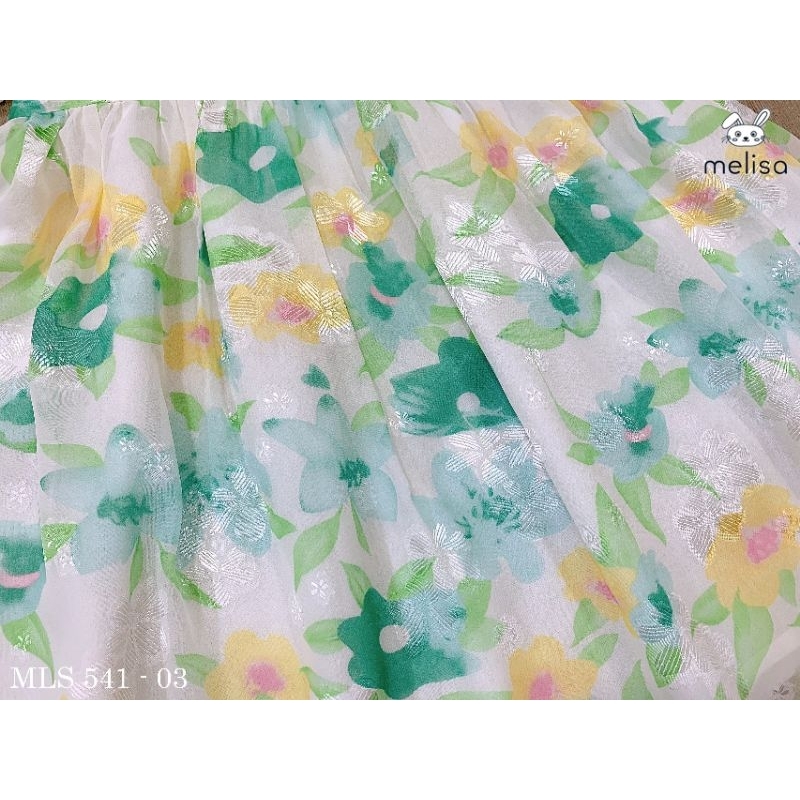 Váy đầm bé gái 1-10 Tuổi , đầm hoa tơ tằm lót cotton mềm Melisa xuất Hàn