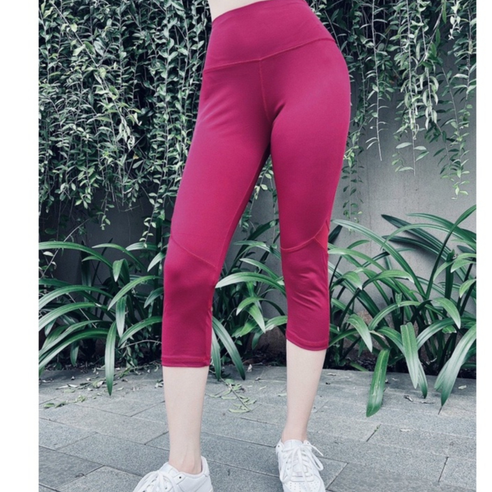 Quần lửng pha lưới màu đen QT02 chất thun lạnh thể thao tập yoga, gym...