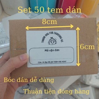 Sét 50 Tem ghi mã vận đơn có sẵn keo kích thước 8x6cm cho gói hàng nhỏ