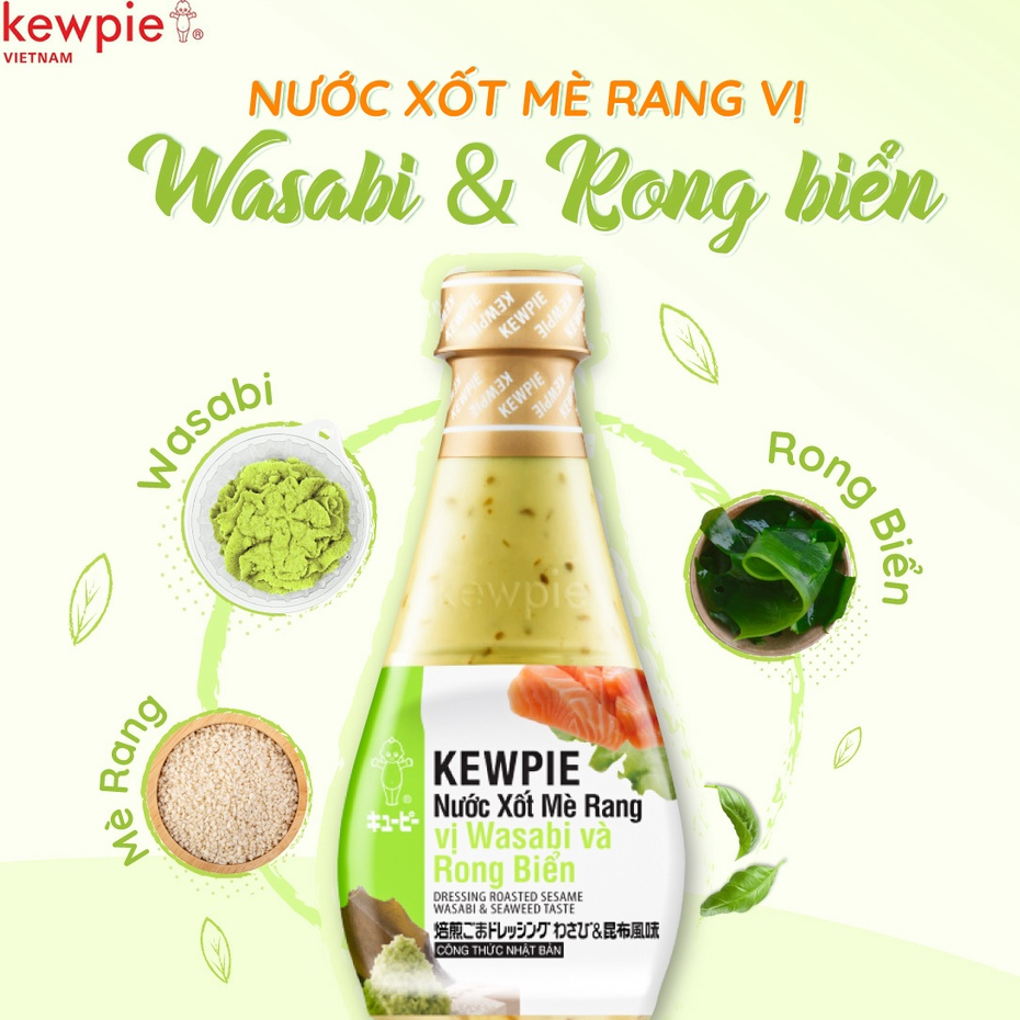 COMBO 3 CHAI NƯỚC XỐT MÈ RANG KEWPIE VỊ WASABI VÀ RONG BIỂN - dùng trộn ...