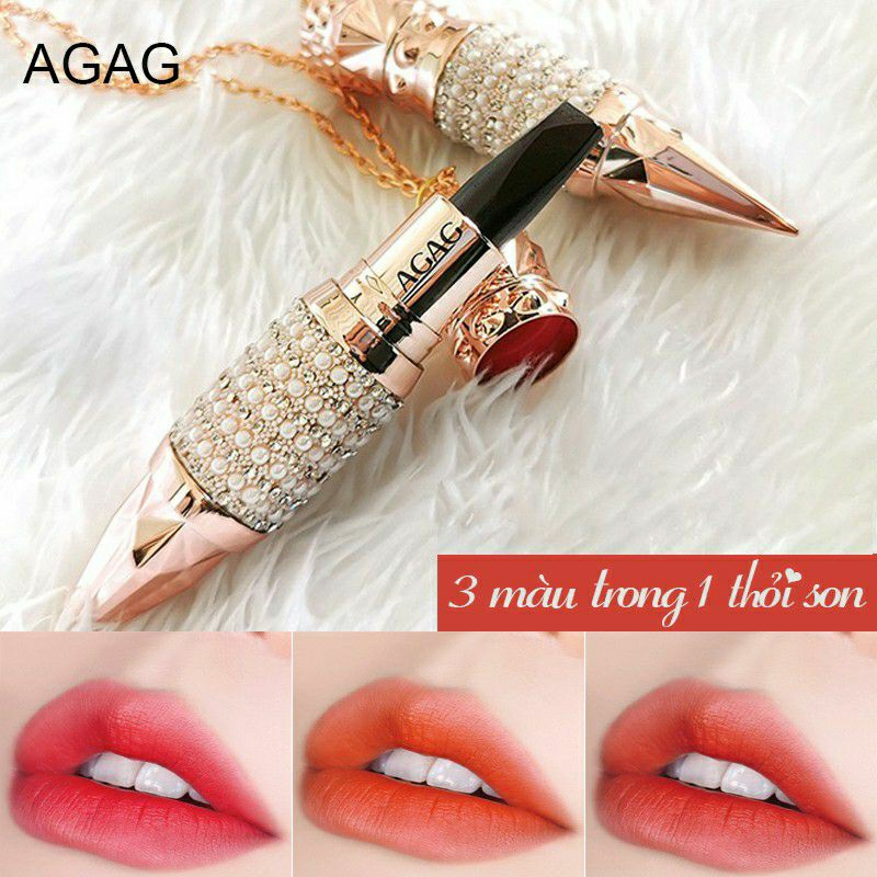 Son AGAG- 3 Màu trong 1 Thỏi Son | Shopee Việt Nam
