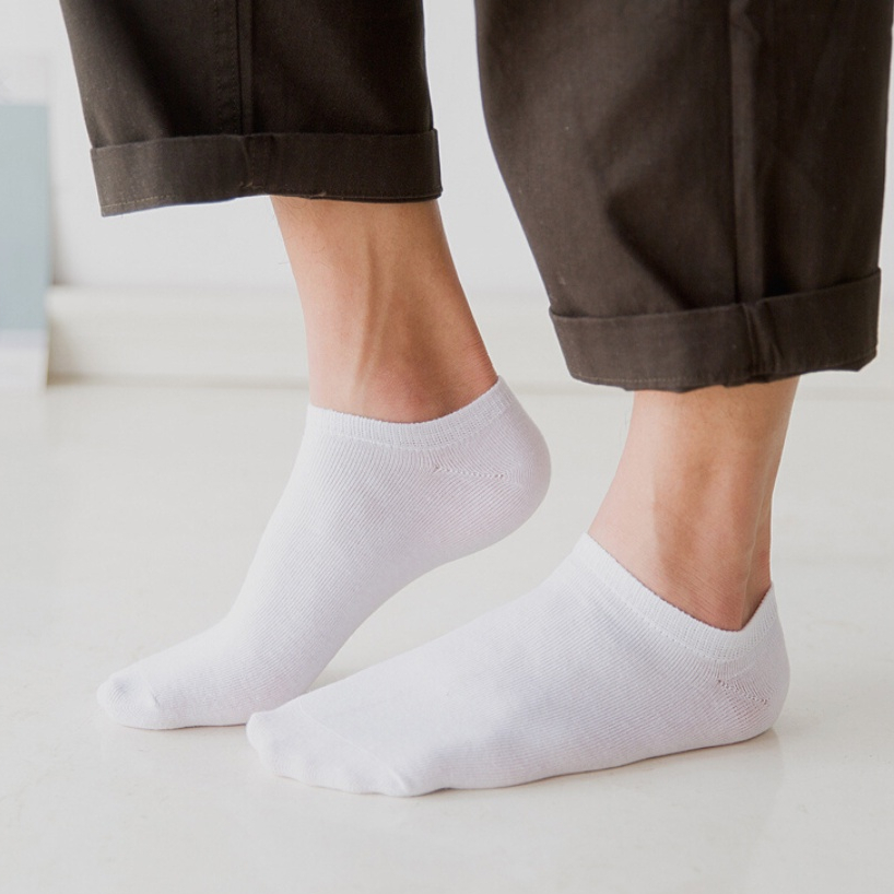 Tất vớ nam nữ thể thao cổ ngắn 3B trắng đen xám cotton khử mùi, thoáng khí MS3004