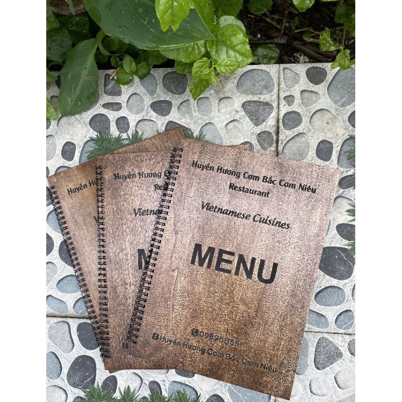HCM | Sổ MENU gỗ / Sổ MENU bìa nhựa lò xo / Sổ MENU gỗ A4/A5 LUXI DECOR ...