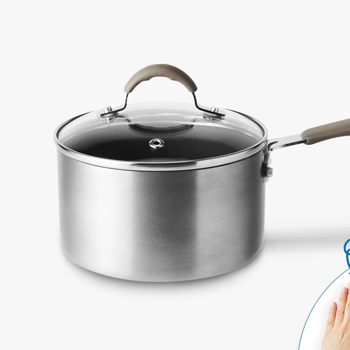 Quánh Mini 14cm LocknLock Handycook LHD1141 KHÔNG DÙNG TRÊN BẾP TỪ , có tay cầm và nắp đậy - K-MALL