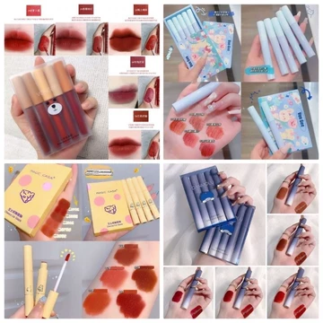 Set son kem lì 5 cây hình gấu muge lee set mini