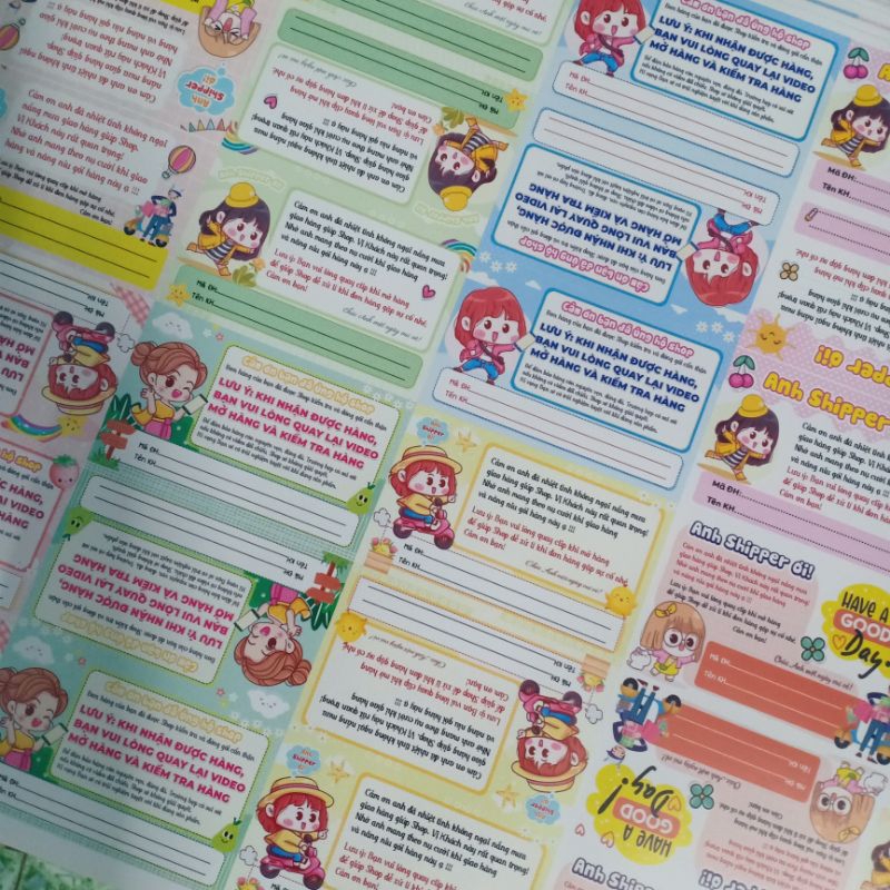 (DECAL THANKS SHIPPER ) combo 100 Tem dán cảm ơn shipper, NHÃN CÁM ƠN SHIPPER-M6