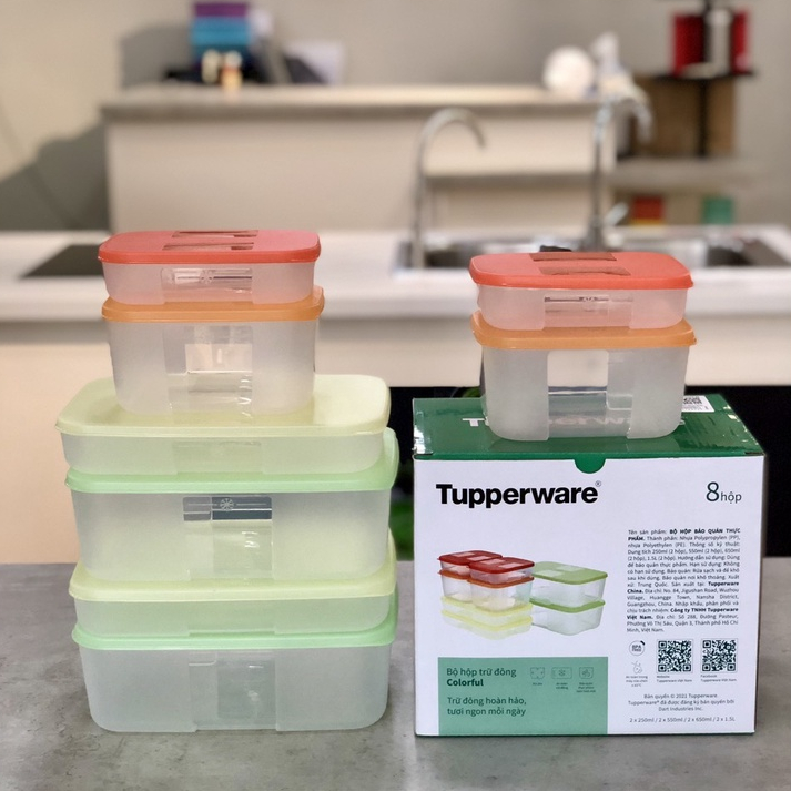 Bộ hộp trữ đông và trữ mát Tupperware Freezermate Colorful and ...