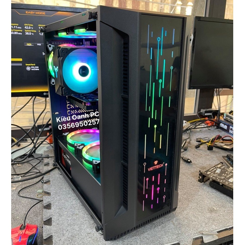 Vỏ case ( Vỏ máy tính ) Gaming Viettech X21 Strix lắp Main E-ATX 2 CPU ...