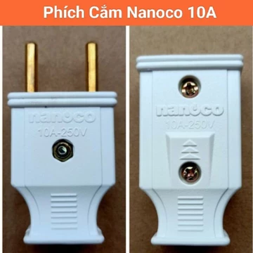 Phích Cắm điện Đơn Chui Cắm Đực, Phích Cắm Cái Ổ Cắm Đơn Nanoco Chính Hãng chống vỡ chịu nhiệt phíp bằng đồng nhựa ABS