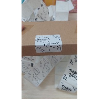 Set 50 tem niêm phong Thank you, tem cảm ơn kích thước 5x5cm