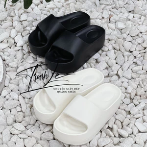 Dép Nữ Quai Ngang Đế Dày Bánh Mì Cao 6cm Cao Su Non Cao Cấp Đi Mưa Siêu Mềm Trinh Lê Shop