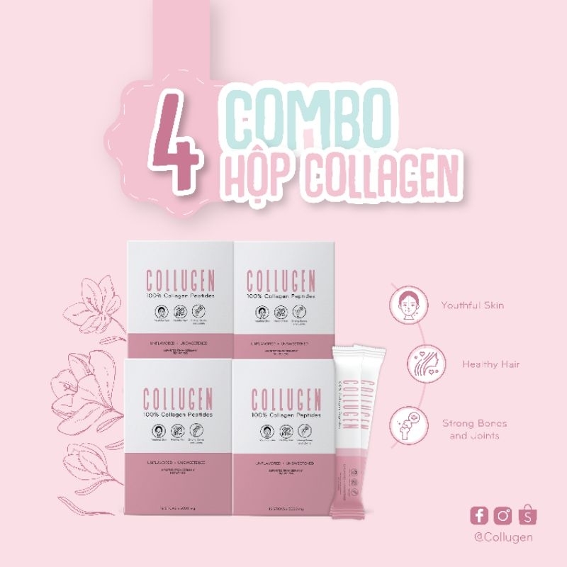 COMBO 4 HỘP 60 GÓI 5.000MG BỘT COLLAGEN PEPTIDES CÔNG NGHỆ ĐỨC ...