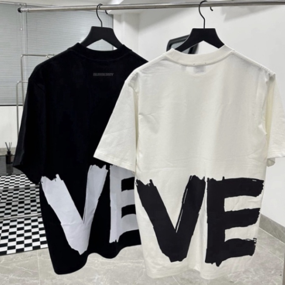 Áo Phông Burberry Nam Nữ Love Hình In Siêu To - Áo Thun Fom Dáng Rộng Unisex Phong Cách Hàn Quôc Cực Đẹp