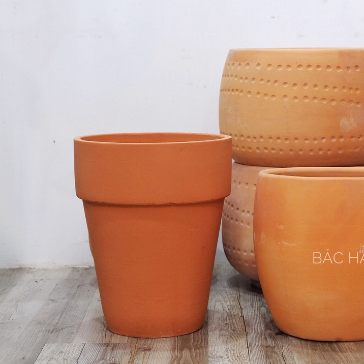 CHẬU GỜ ĐẤT NUNG LỚN VINTAGE D30H38