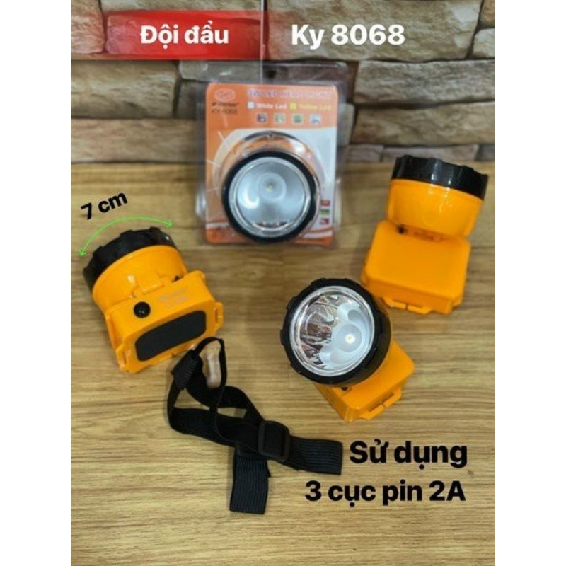 Đèn pin đội đầu sử dụng 3 pin AA, KY 8068 | Shopee Việt Nam