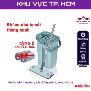 Bộ lau nhà 2 ngăn tự vắt thông minh, xoay 360 độ