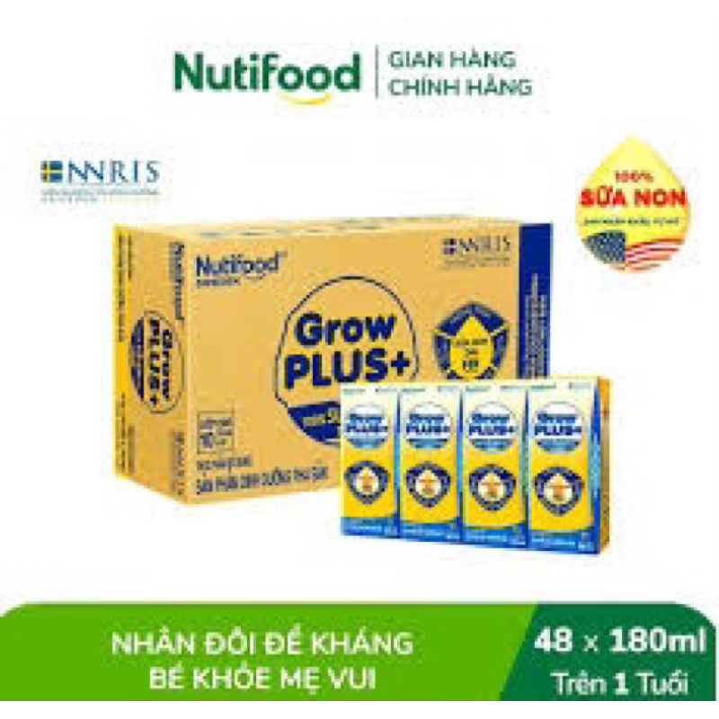 [Date T9/2025]Thùng Sữa Pha Sẵn Nutifood Growplus Vàng 180ml | Shopee ...