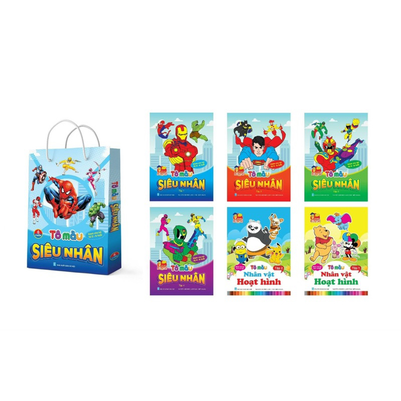 Ảnh Sách - Tô màu Siêu Nhân, Tô màu Công Chúa Dành cho bé 2-6 tuổi (6 Cuốn) 2