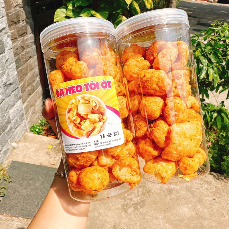 Da Heo Cháy Tỏi Ớt siêu giòn hộp 130gr